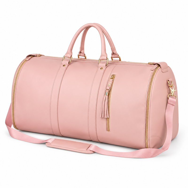 Pink Convertible Garment Overnight Travel Bag-4
