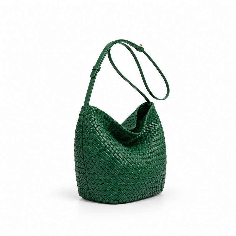 Emerald Woven Slouchy Shoulder Hobo Bag-1