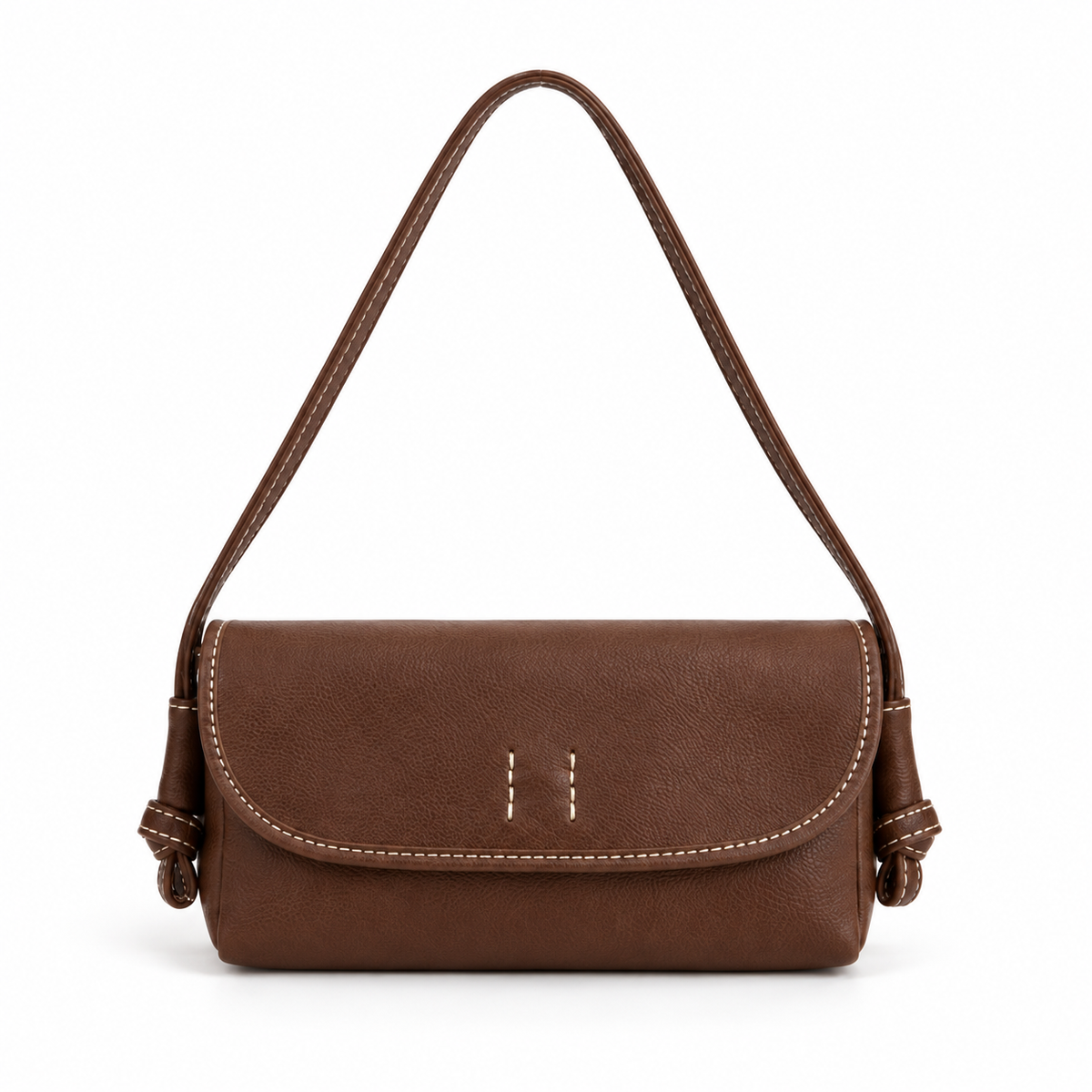 Brown Pebbled Leather Crossbody Shoulder Bag-4