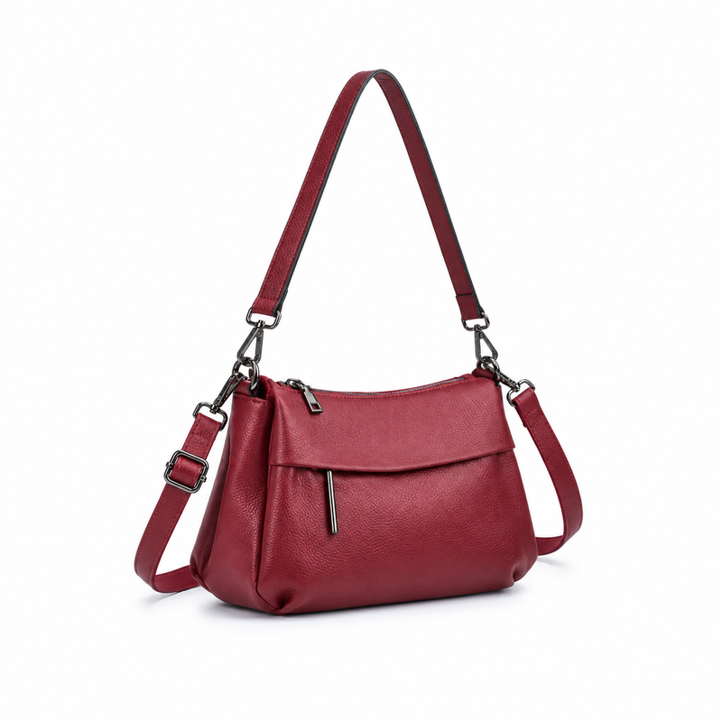 Elegant Burgundy Shoulder Bag With Crossbody-1