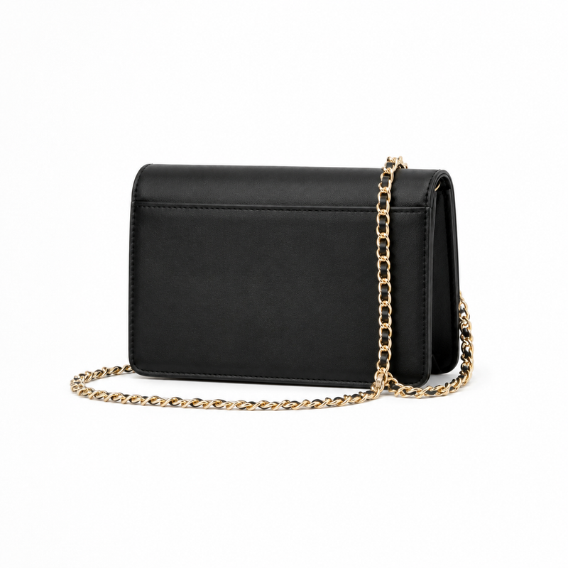 Black Elegant Chain Bow Crossbody Bag-2