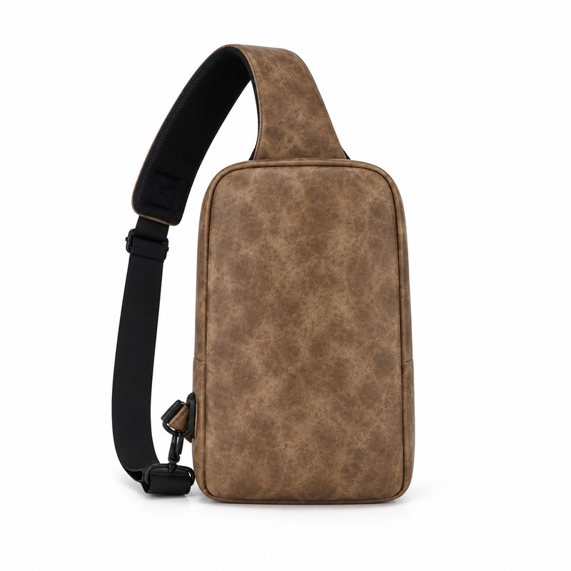 Khaki Vintage Style Crossbody Sling Bag-2