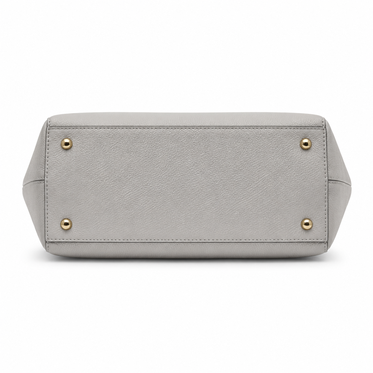 Elegant Light Grey Structured Tote Handbag with Double Handles-4