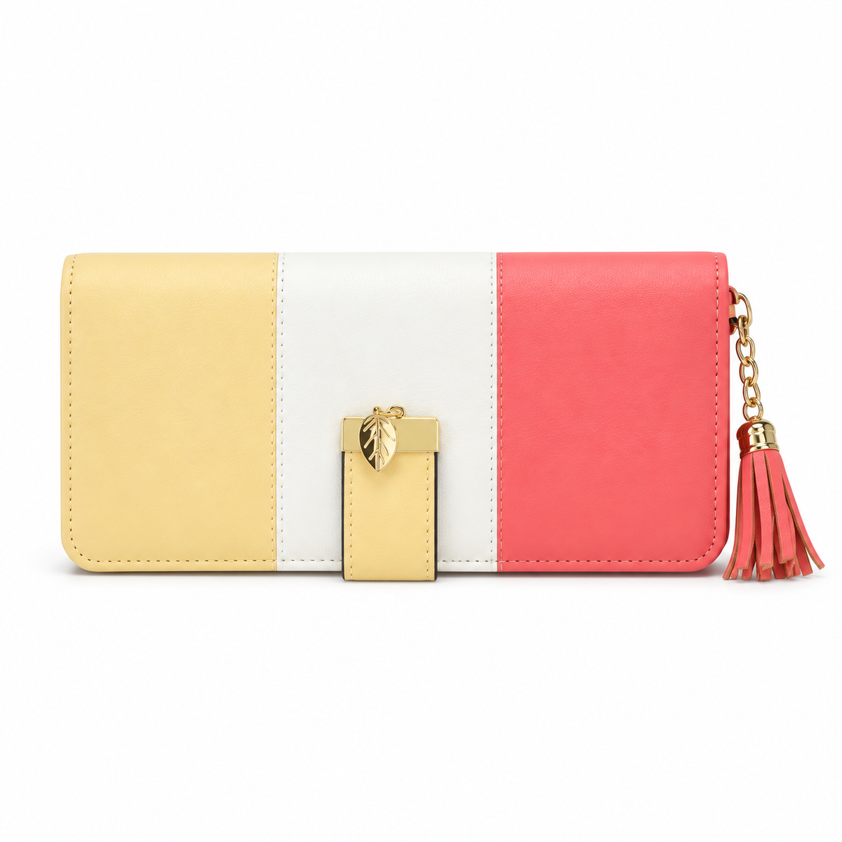 Pastel Colour Block Wallet With Tassel-4