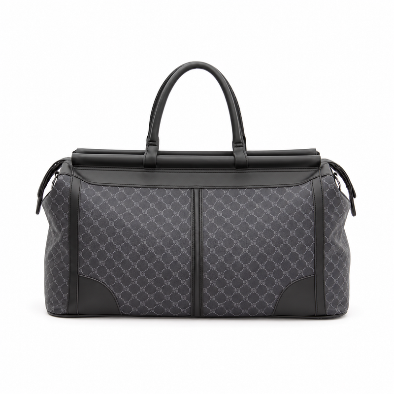 Charcoal Patterned Overnight Duffel Travel Bag-2