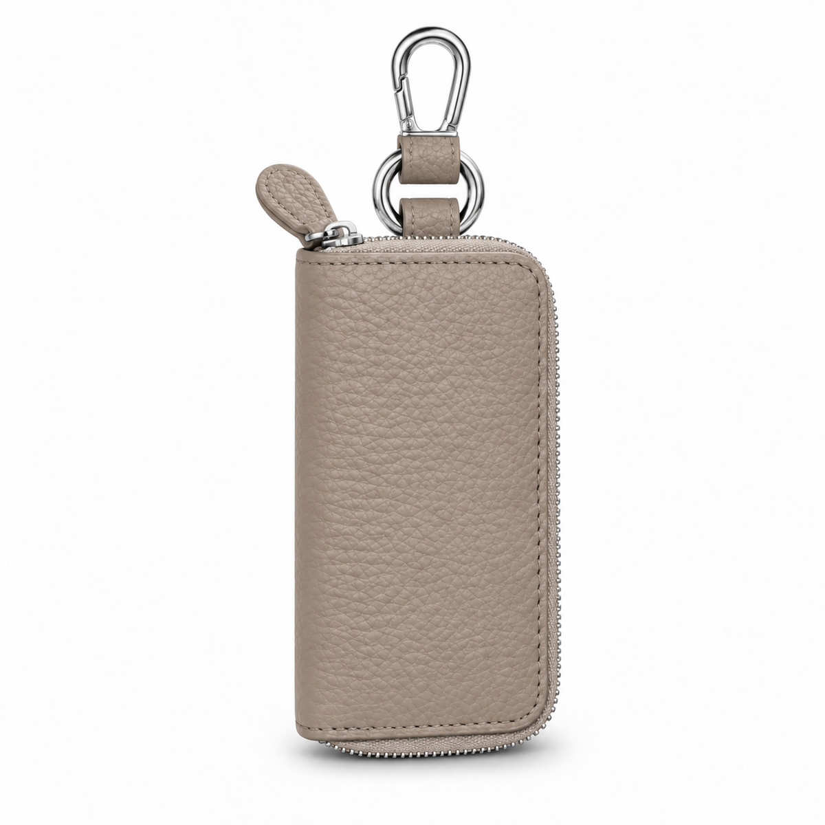 Pebbled Leather Zip-Around Key Pouch-1