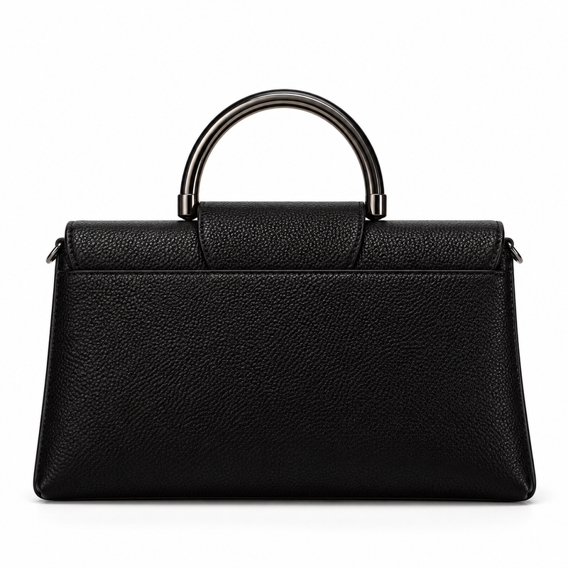 Black White Snakeskin Leather Evening Clutch-2