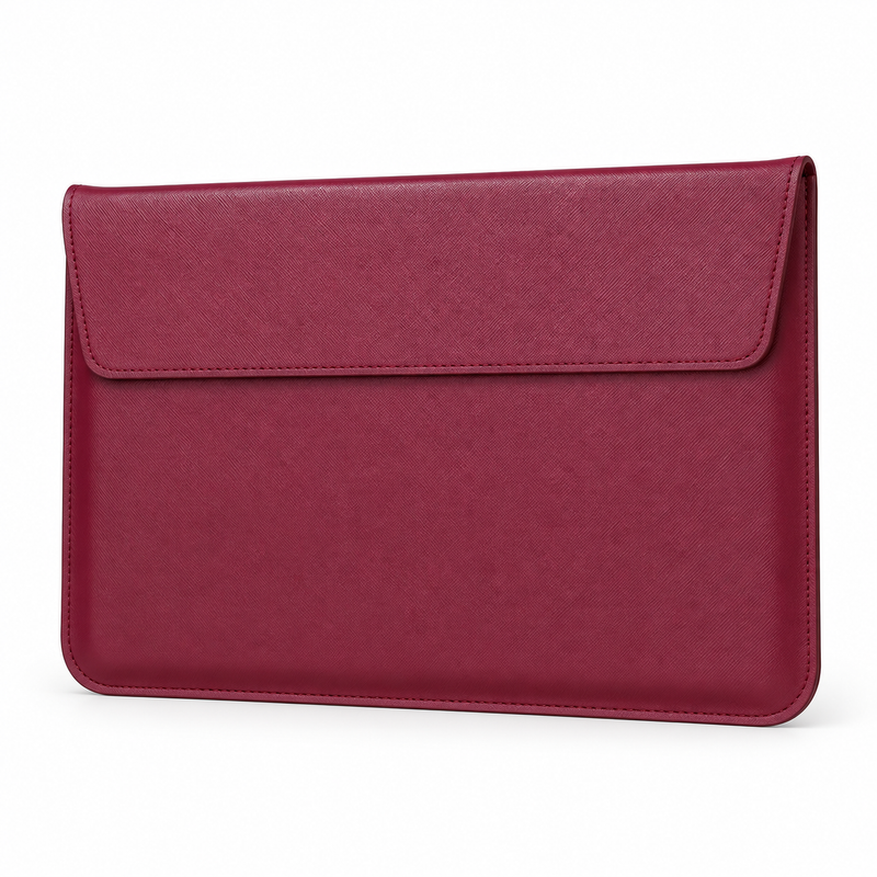 Burgundy Leather Laptop Bag Envelope Style-4