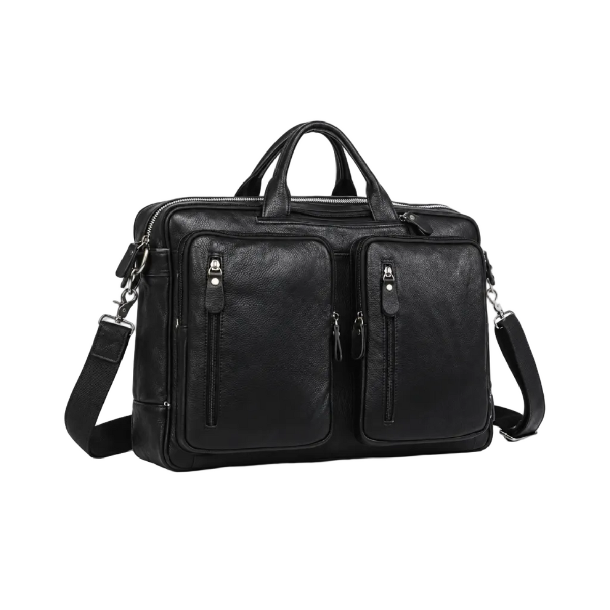 Classic Black Travel Bag With Pockets-1