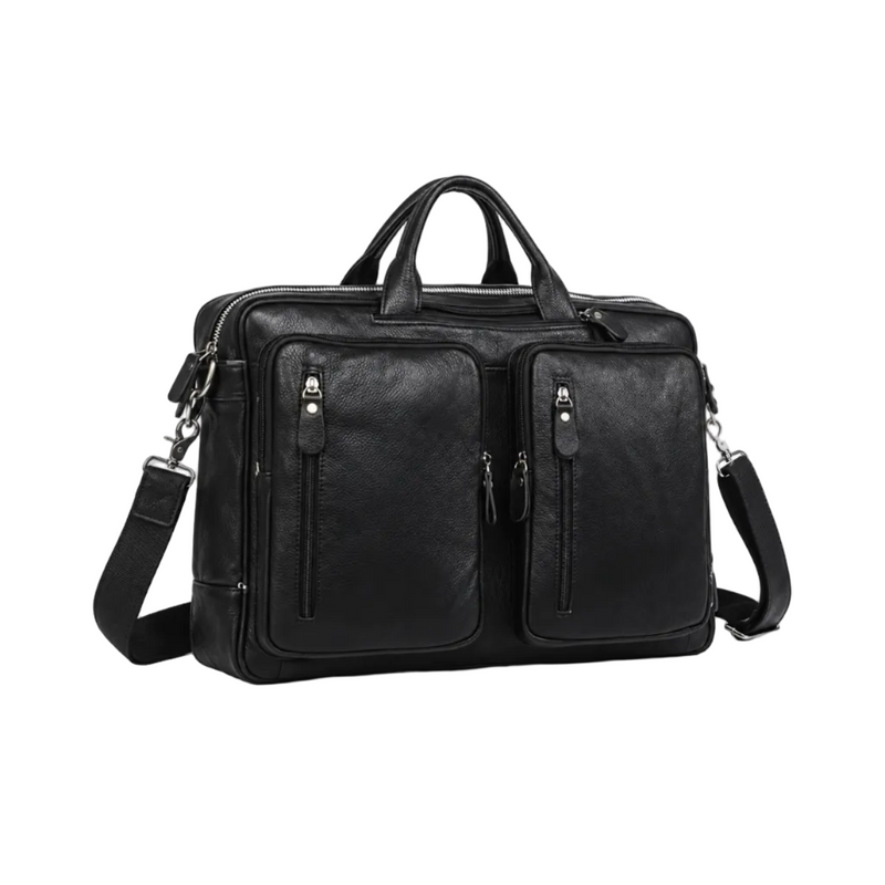 Classic Black Travel Bag With Pockets-1