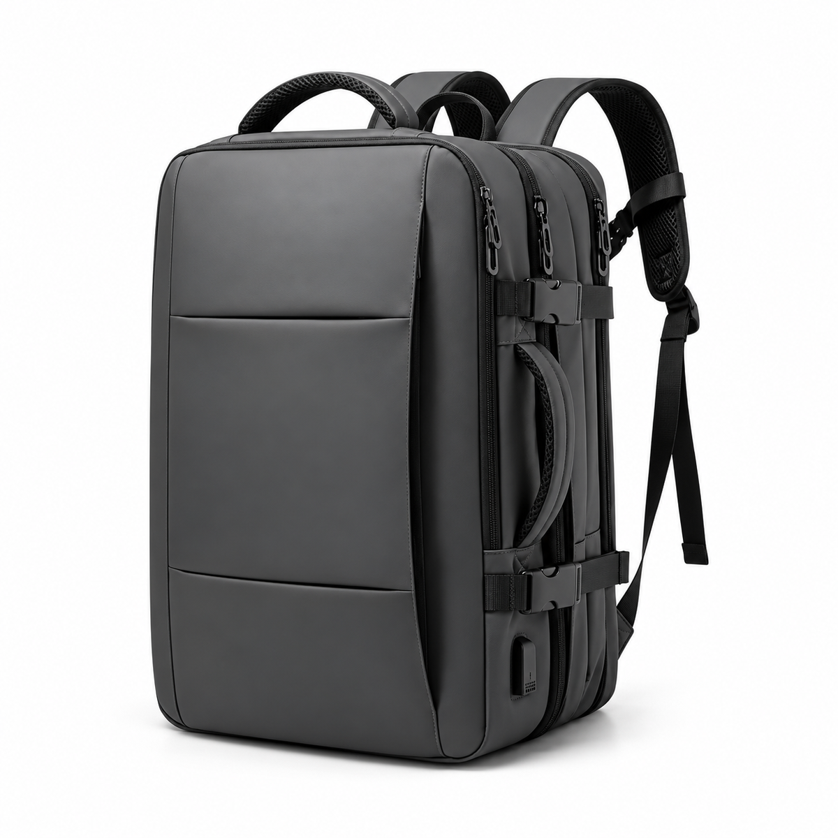 Grey Multi Compartment Travel Camera Backpack-3