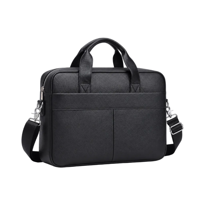 Classic Black Leather Briefcase Shoulder Bag-1