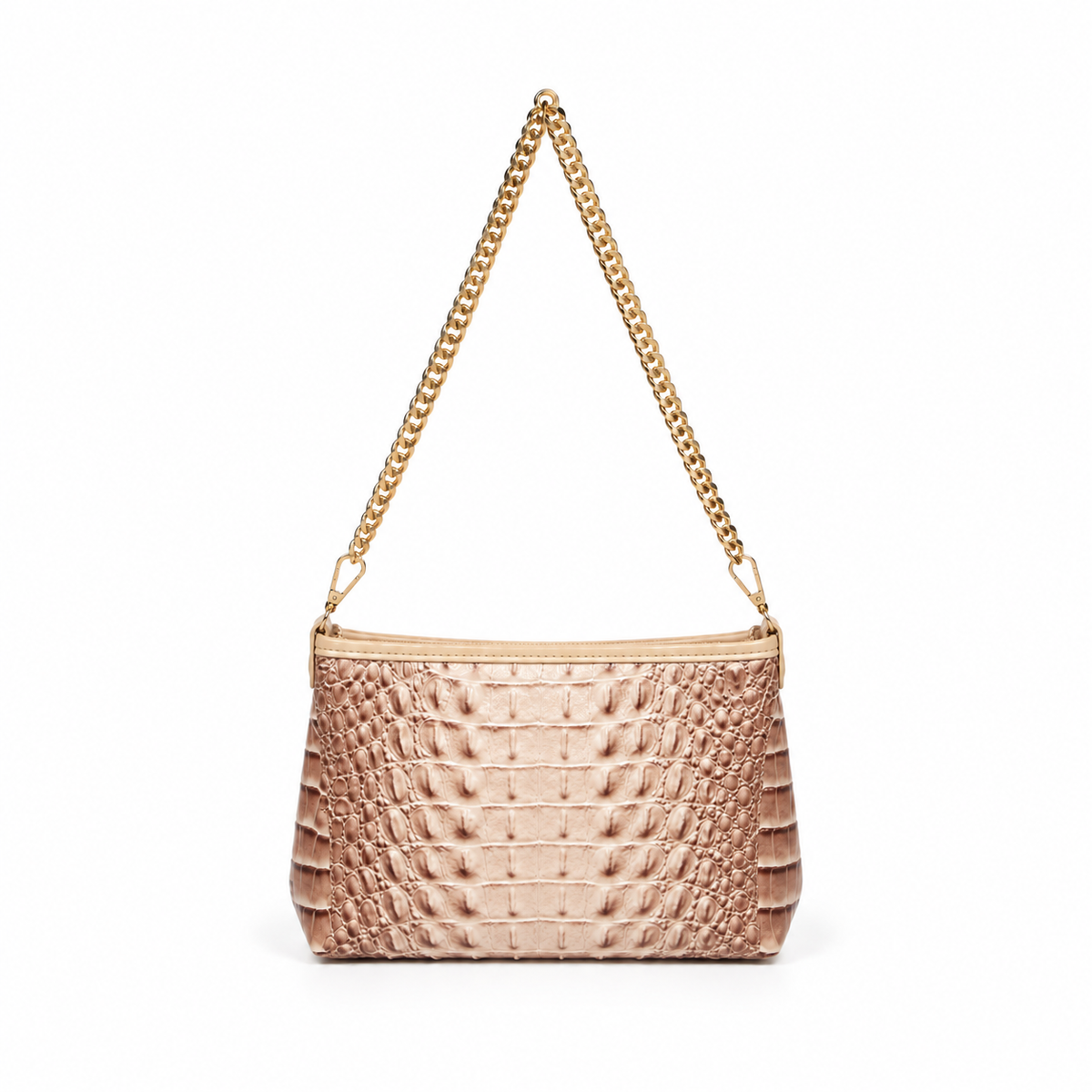 Ivory Crocodile Chain Shoulder Handbag-4
