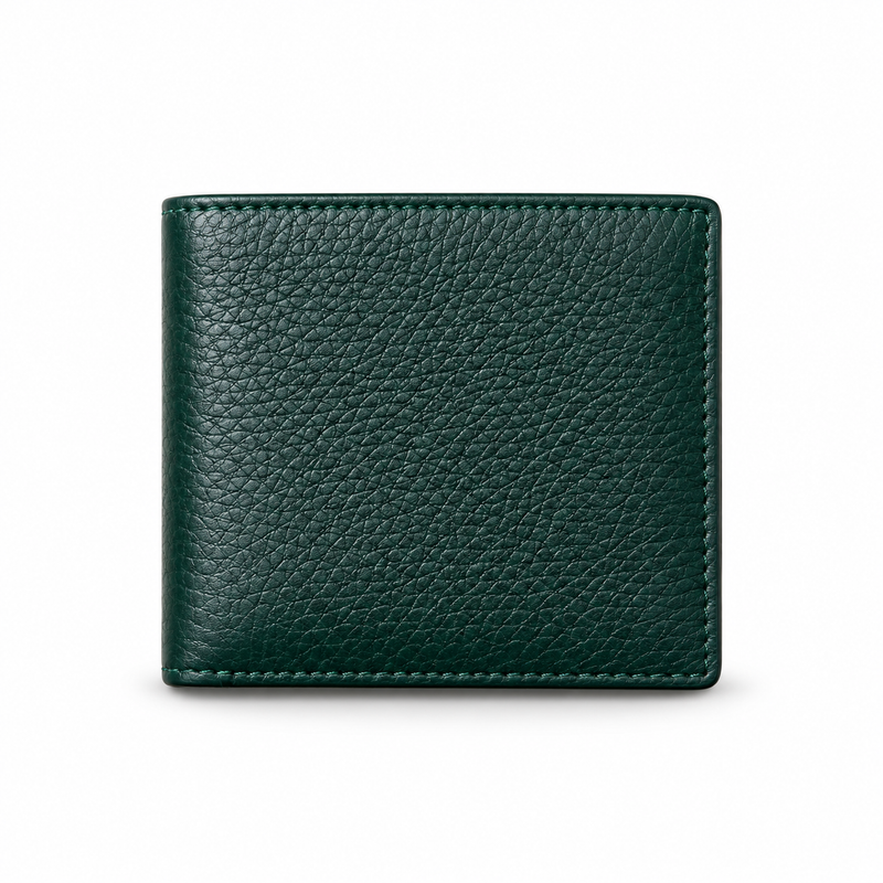 Forest Green Textured Snap Closure Wallet-2