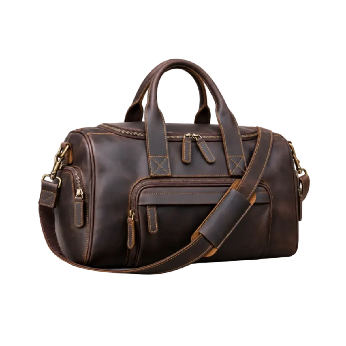 Classic Brown Overnight Duffel Travel Bag