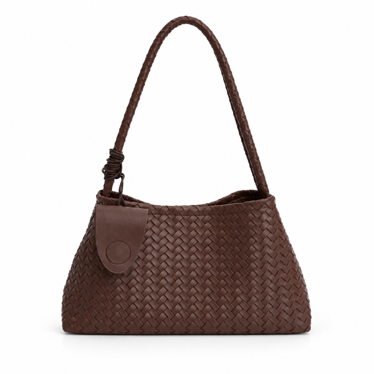 Mud Colour Woven Braided Shoulder Bag-4
