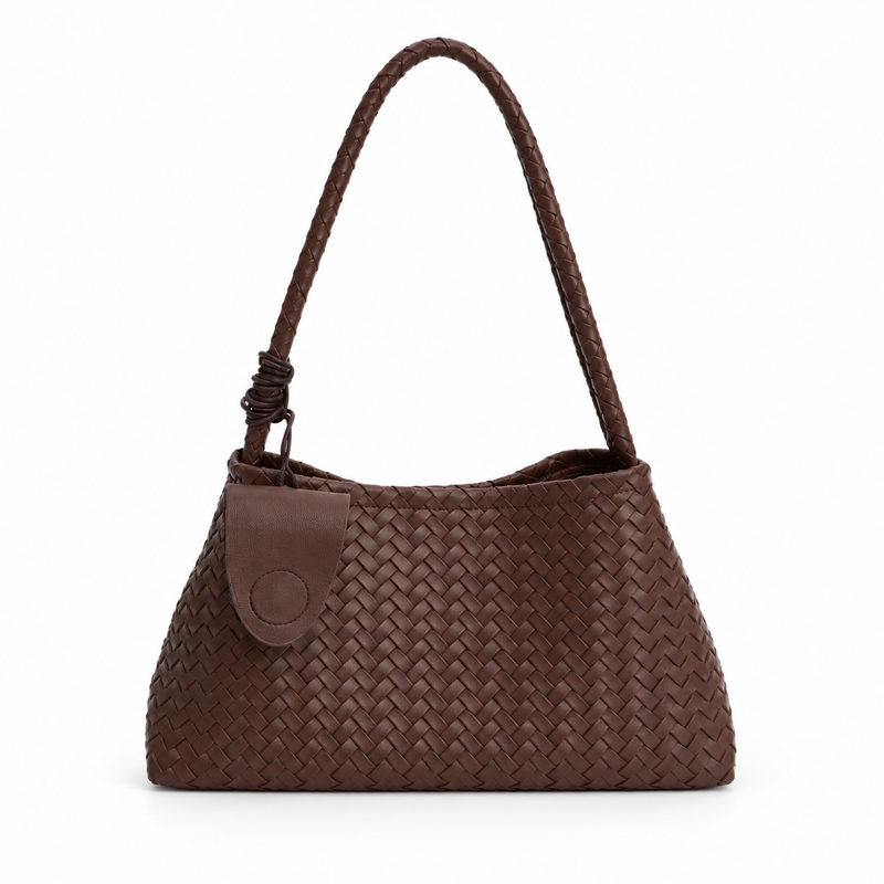 Mud Colour Woven Braided Shoulder Bag-4