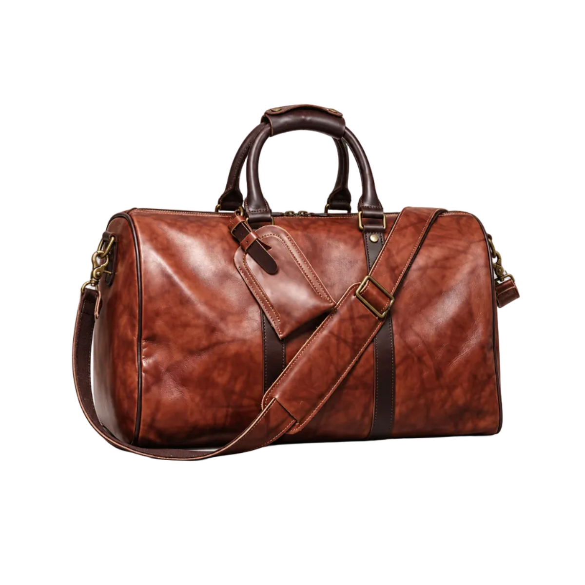 Vintage Brown Overnight Travel Duffel Bag-1
