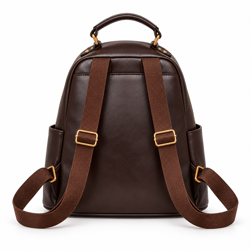 Elegant Chocolate Brown Everyday Fashion Backpack-2