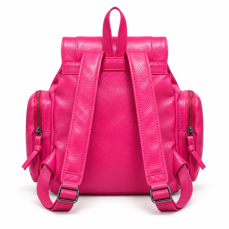Hot Pink Studded Gothic Cross Backpack-3
