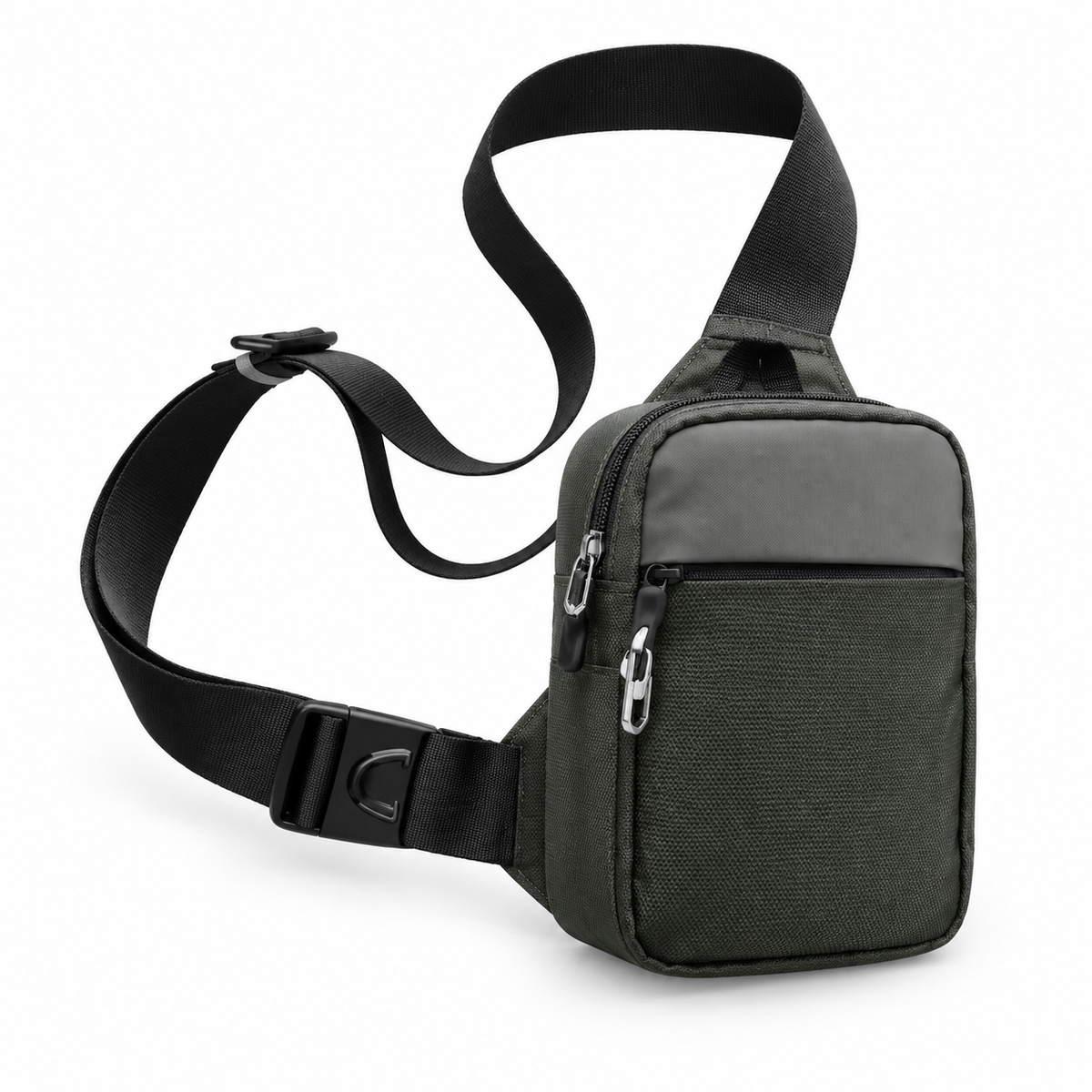 Olive Grey Compact Crossbody Sling Bag-1