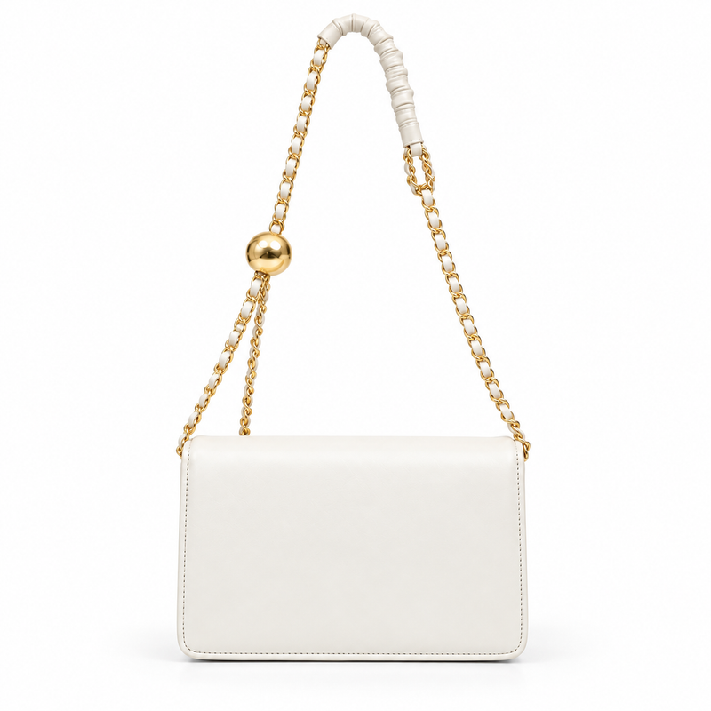 Elegant White Gold Chain Shoulder Bag-4