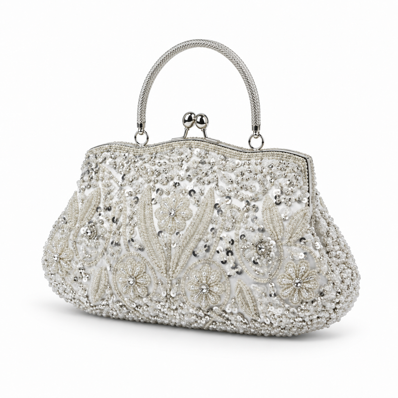 Luxury Ivory Beaded Evening Clutch Bag-3