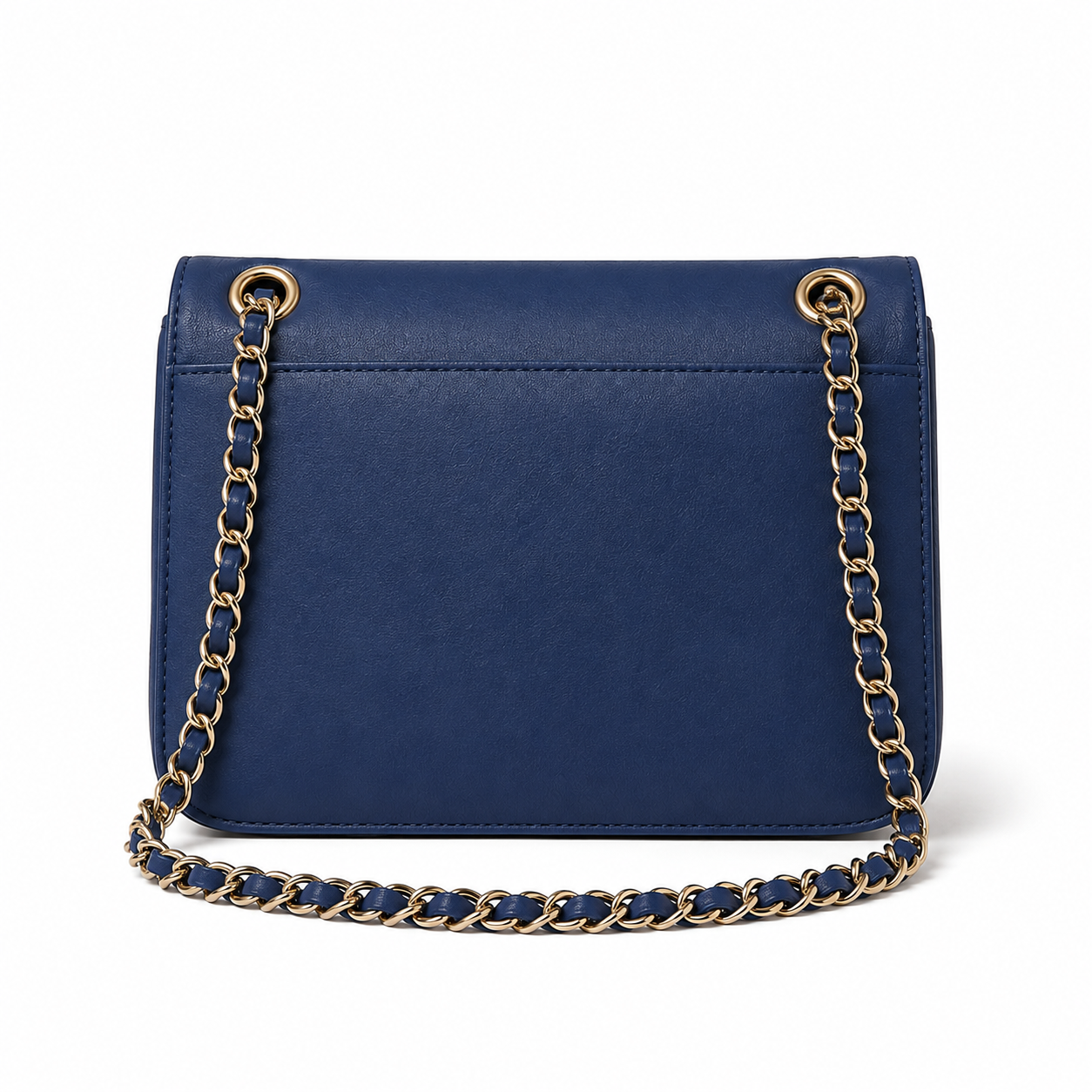 Deep Blue Chain Strap Flap Shoulder Bag-2