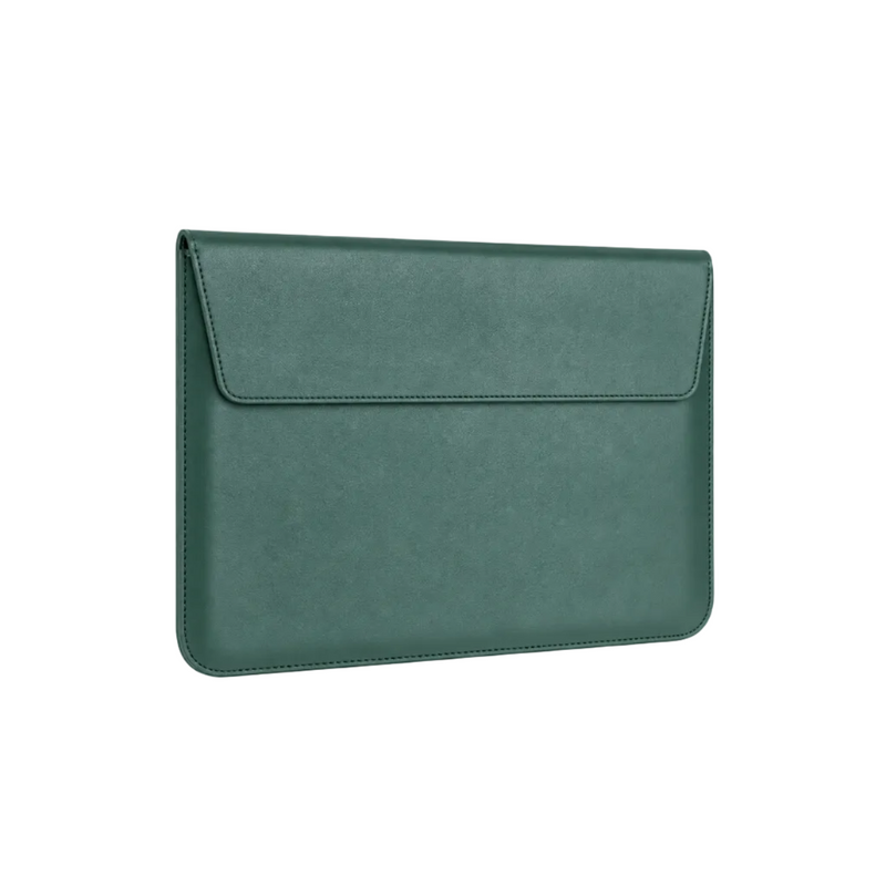 Green Leather Envelope Style Laptop Bag-1