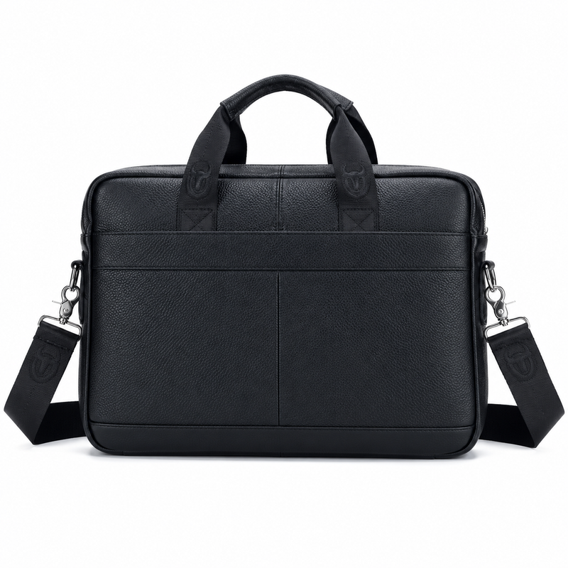 Classic Black Leather Briefcase For Professionals-2