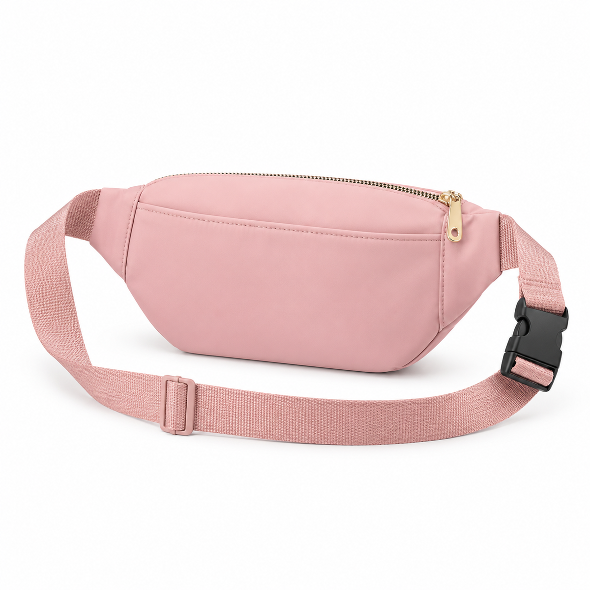 Blush Pink Adjustable Zipper Waist Bag