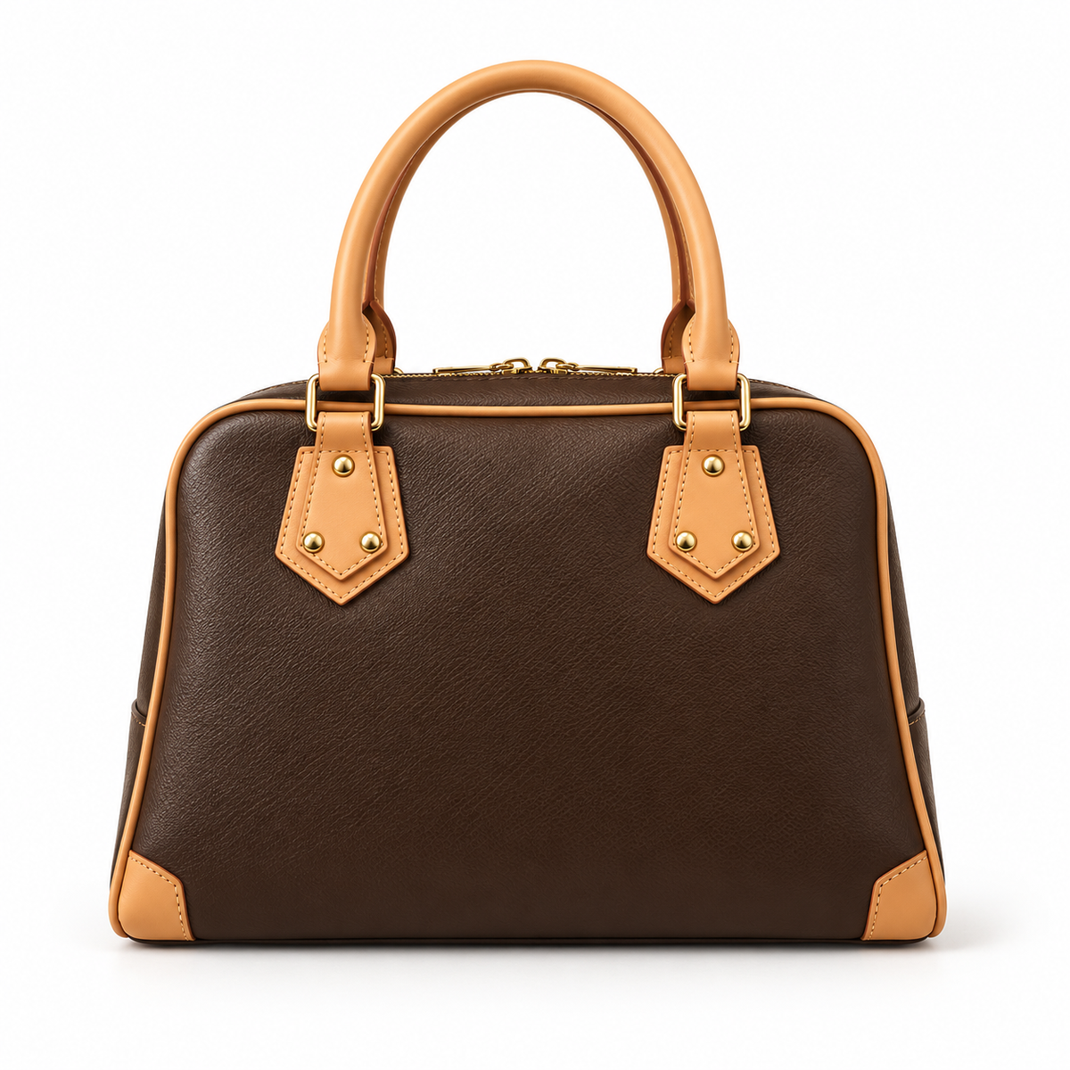 Chocolate Brown Vegan Leather Pocket Handbag