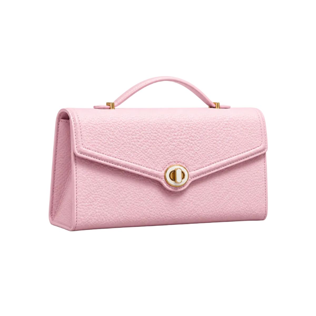 Elegant Pink Envelope Clutch With Handle-1