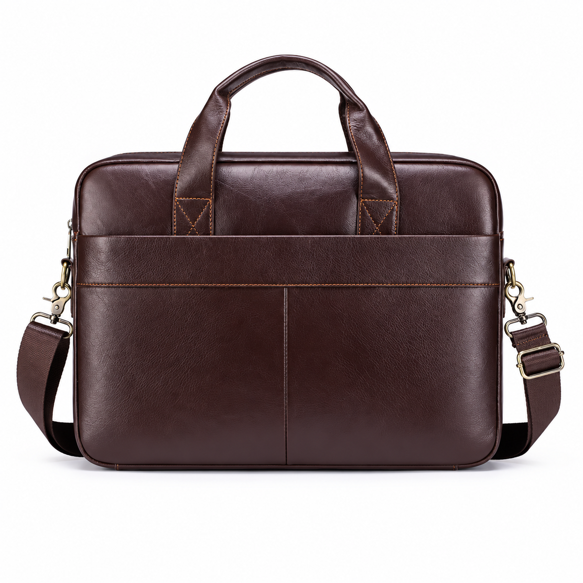 Classic Dark Brown Leather Business Briefcase-2