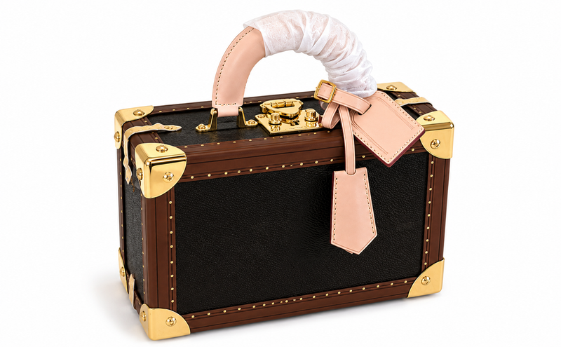 Luxury Vintage Trunk-Style Box Handbag-3