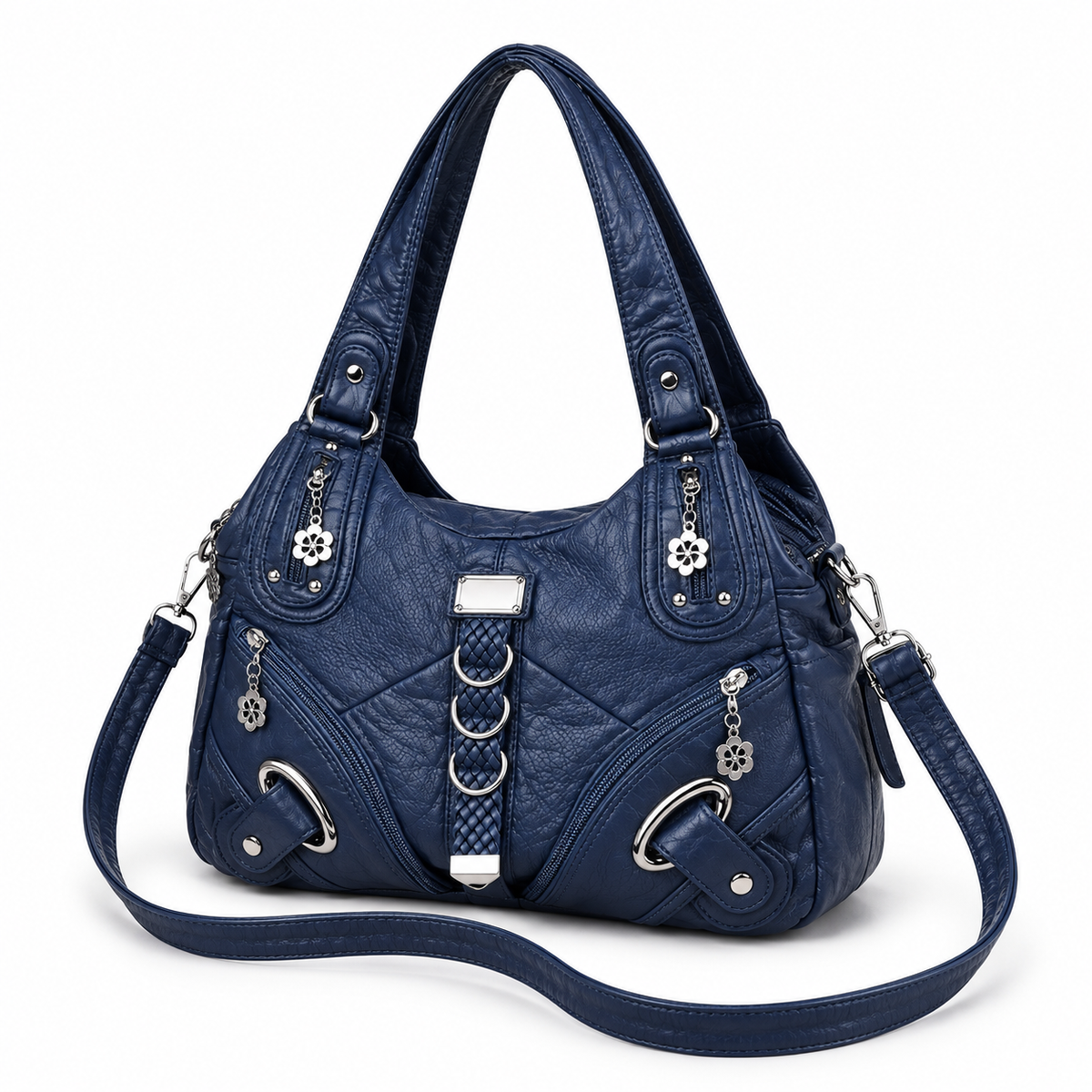 Elegant Navy Blue Crossbody Bag-2