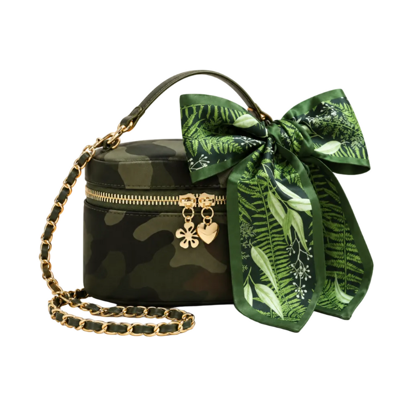 Green Camouflage Bow Chain Crossbody Bag-1