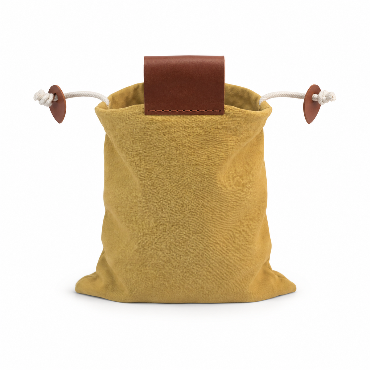 Khaki Fabric Drawstring Waist Belt Pouch-3