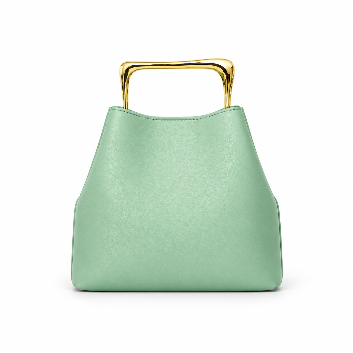 Elegant Mint Green Leather Evening Clutch