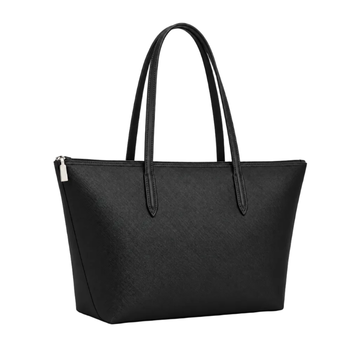 Black Leather And Canvas Tote Bag