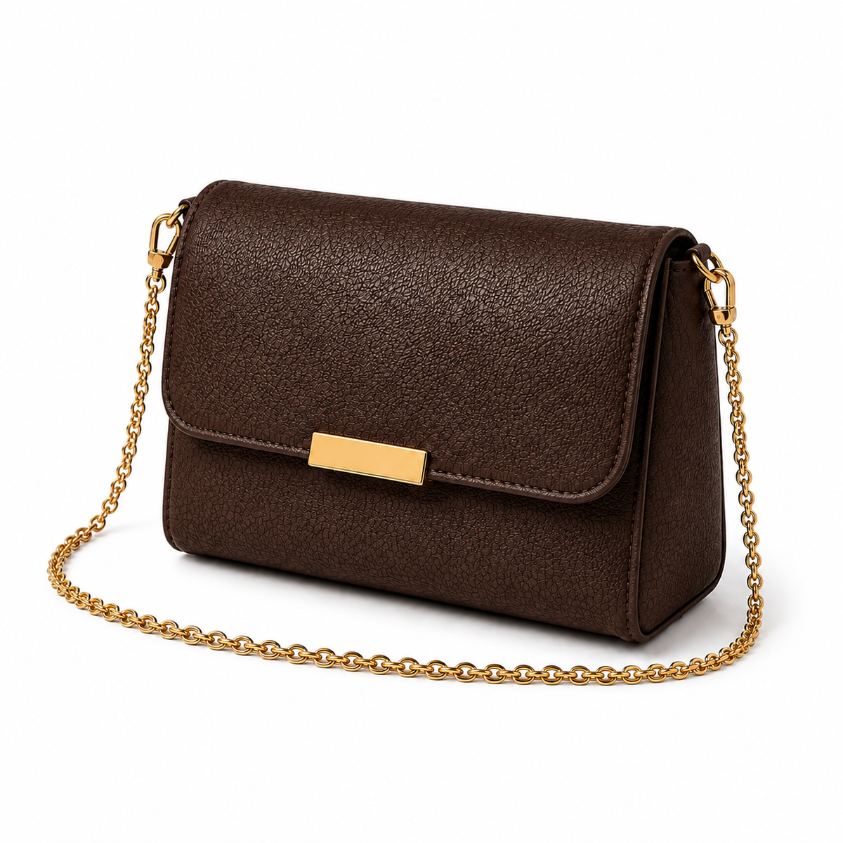 Chocolate Mosaic Textured Crossbody Handbag-3