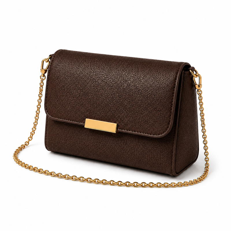 Chocolate Mosaic Textured Crossbody Handbag-3