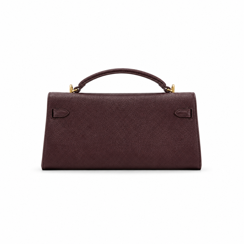 Luxe Burgundy Leather Top Handle Handbag-2
