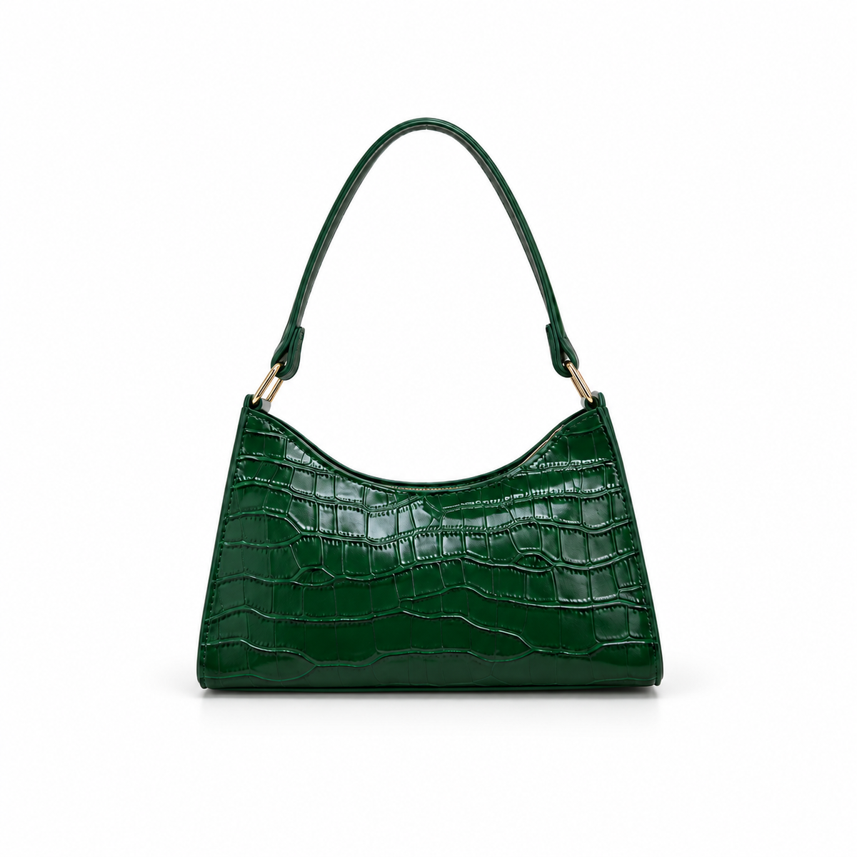 Emerald Croc Embossed Shoulder Handbag Purse-4