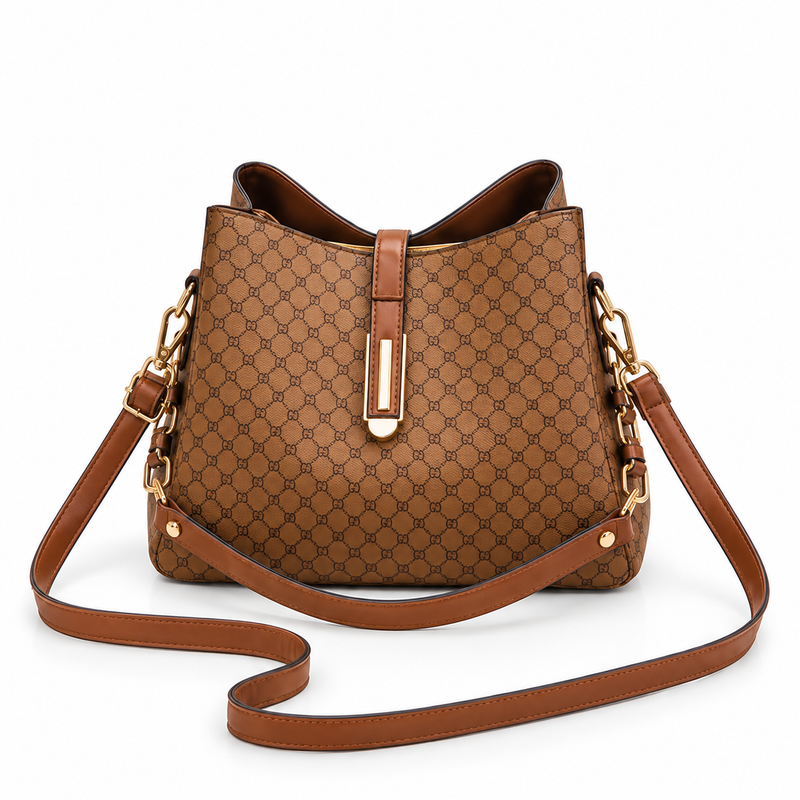 Elegant Brown Monogram Shoulder Bag Handbag-2