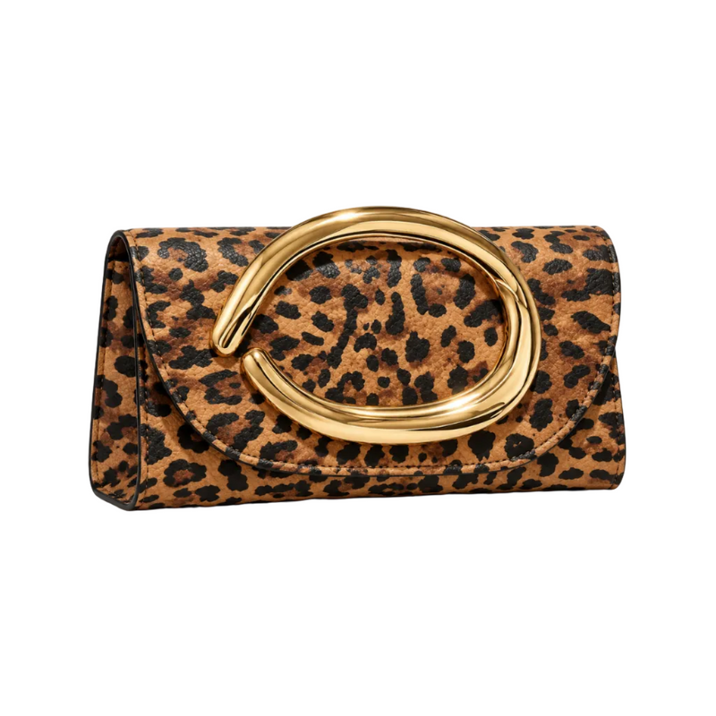 Leopard Print Clutch With Golden Handle-1