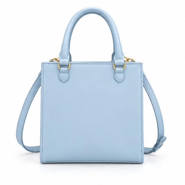 Ice Blue Artistic Face Handbag Purse-2