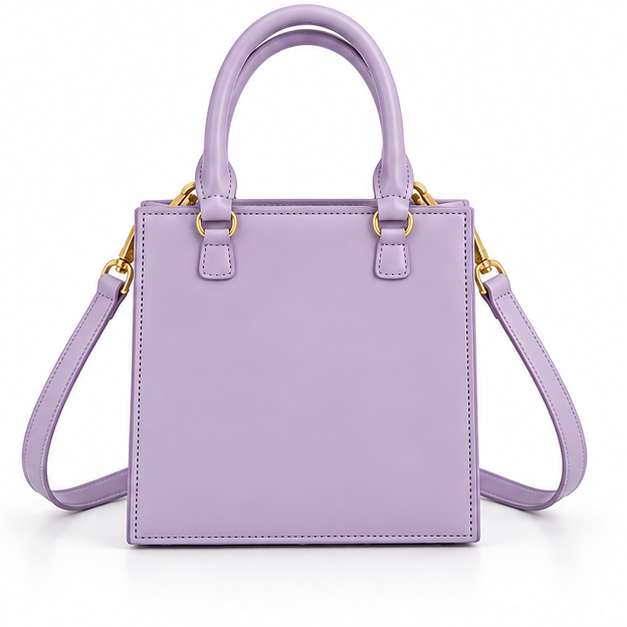 Light Purple Sculptural Face Tote Handbag-2