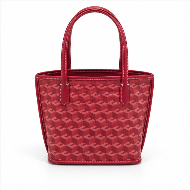 Geometric Pattern Tote Bag With Pouch-2