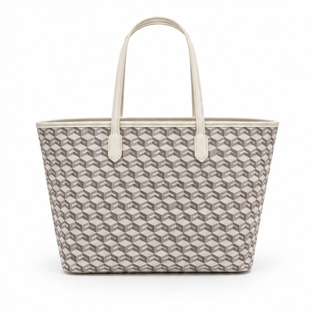 Geometric Pattern Tote Bag With Pouch-2